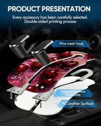 Purse Holder for Car, 2 Pack Heavy Duty Purse Hanger for Car, PU Leather Car Seat Hooks for Purses and Bags, Cute Cherry Headrest Organizer for Handbags & Backpacks