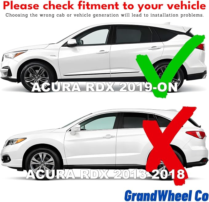 GrandWheel Window Deflectors Smoke Tinted in-Channel Side Window Vent Visor Deflectors Rain Guards Compatible with Acura RDX 2019-2026 - 4 pcs. GW1032