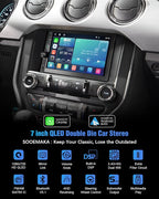 【 2026】7" QLED Double Din Car Stereo Wireless Apple Carplay& Android Auto,Car Radio upgrade AHD Backup Camera, 2.5D Hardened Tempered Touch,Extra Filter,DSP, Bluetooth, MirrorLink, SWC, FM/AM