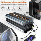 Power Inverter DC 48V to AC 110V/120V Converter with LCD Display, Wireless Controller, Cable Pair,AC outlets USB.RV Travel,Suitable for Camping,and Off-Grid Solar Systems (5000w -48v)