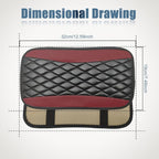 Car Center Console Cover, Universal Leather Waterproof Armrest Seat Box Cover Protector, Comfortable Car Decor Accessories Fit for Most Cars, Vehicles, SUVs-Wine Red