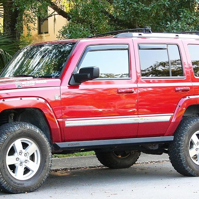 Side Window Wind Vent Deflector fit for 2006-2010 Jeep Commander, 4pcs in-Channel Style Sun Rain Guards Set,Dark Smoke Nice Looking Window Visors Shades 194117
