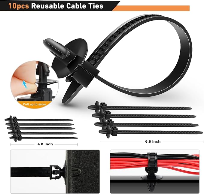 900Pcs Plastic Rivets and Auto Body Fasteners Assortment -24 Most Popular Sizes Nylon Bumper Clips with 10 Cable Ties for GM, Ford, Chrysler, Toyota, Honda, Nissan, Mazda, Chevy, Jeep, etc.