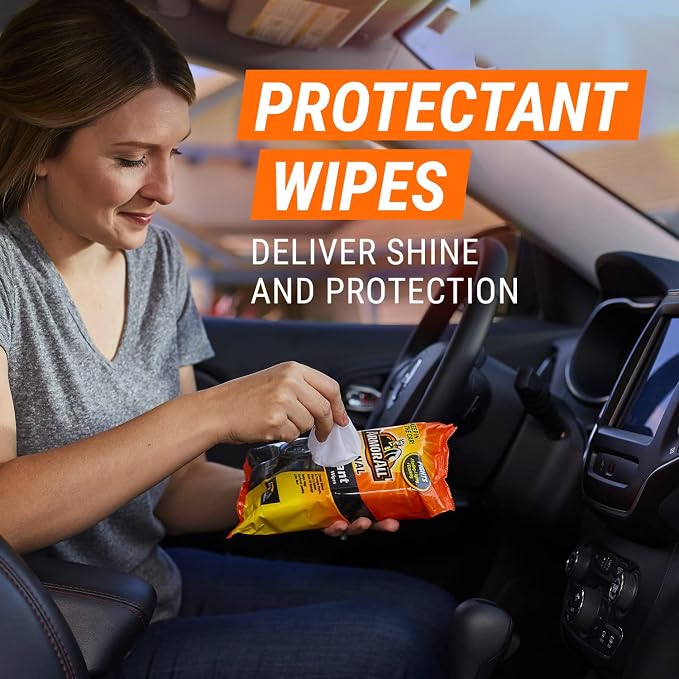 Car Protectant Wipes, Interior Car Wipes with UV Protection Against Cracking and Fading, 60 Count