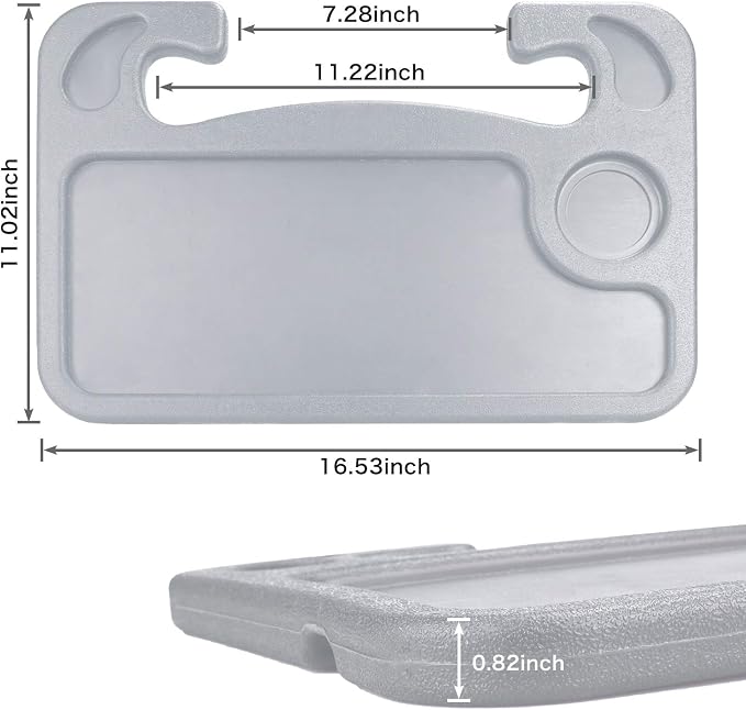 Car Steering Wheel Desk for Laptop,Multipurpose Travel Car Accessories, Car Seat Stand Trays for Eating, Steering Wheel Under Table Console(Gray)