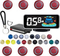 Backup Parktronic System Car Auto Vehicle Reverse with 8 Parking Sensors kit, LCD Display, Distance Detection (Meter/Foot Switchable), Buzzer Alarm and Voice Prompt Function（Red）