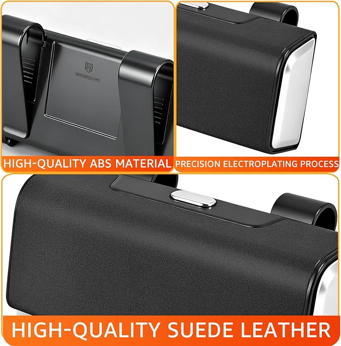 Car Sunglasses Holder for Sun Visor, Button Leather Eyeglass Hanger and Interior Storage Box