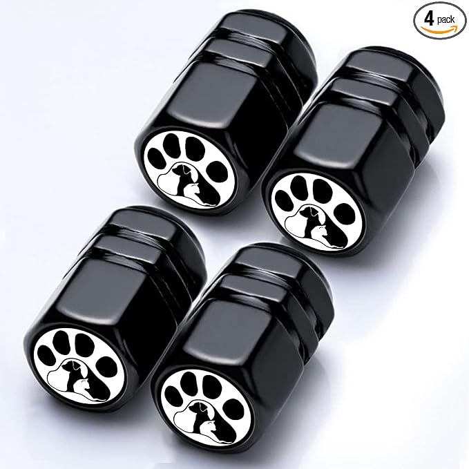 4Pack Paw Print Tire Valve Stem Cap Dog Paw Car Accessories Aluminum Alloy Rust-Proof Universal Dust Covers Tire Air Cap for Car,Truck,SUV,Bike,Motorcycle Tires,Cat Dog Loves Gifts for Women Mom Men