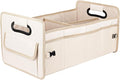 Car Trunk Organizer, Car Organizers and Storage Collapsible Multi Compartment Container Box, Adjustable Car Accessories for SUV Sedan Truck, Standard Size, Beige