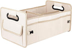 Car Trunk Organizer, Car Organizers and Storage Collapsible Multi Compartment Container Box, Adjustable Car Accessories for SUV Sedan Truck, Standard Size, Beige