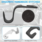 Seat Hooks for Purses and Bags, 4 Pack Car Purse Holder for Grocery Bag Handbag Clothes, Metal Headrest Hooks Covered by Leather, Black