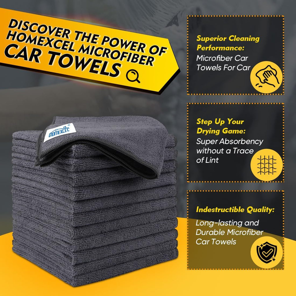 Microfiber Cleaning Cloths (12-Pack) — Scratch-Free Car Towels