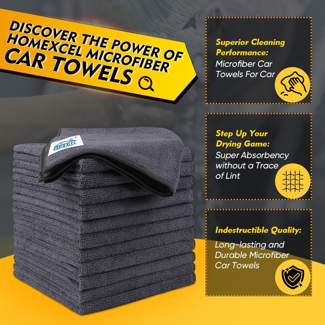Microfiber Cleaning Cloths (12-Pack) — Scratch-Free Car Towels