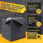 Grey Microfiber Cleaning Cloth 400 Pack, 11.5 x 11.5 inch Bulk Shop Towels | Reusable Cleaning Rags for Cars, Kitchen, Window, Garage and House, Ultra Absorbent, Lint Free, Streak Free