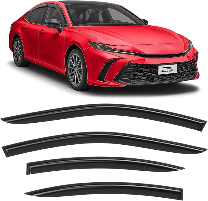 Voron Glass Tape-on Extra Durable Rain Guards for Toyota Camry 2025-2026 Sedan, Window Deflectors, Vent Window Visors, 4 Pieces - 100840