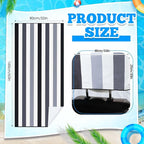 Car Seat Towel Covers with Storage Bag, 63 x 32 Inch Universal Non Slip Waterproof Sweat Protector for Car Truck, Gym Swimming Running, Machine Washable(2 Pack,Black Vertical Stripes)