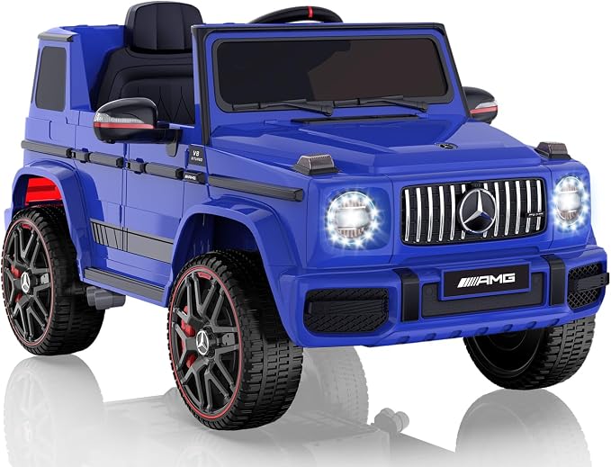 Licensed Mercedes-Benz G63 Car for Kids, 12V 7AH Ride on Car w/Parent Remote Control, LED Headlights, Music Player & Horn, Soft Start, Low Battery Prompt, Kids Electric Car, Blue