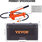4 Ton Porta Power Kit, Portable Hydraulic Jack with 3.9 ft/1.2 m Oil Hose, Auto Body Frame Repair Kit with Storage Case for Car Repair, Truck, Farm (8800 LBS)