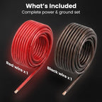 4 Gauge Wire, CCA Electrical Wire Extension Cord for Automotive Power/Ground, Battery Cable, Car Audio, RV, Amp Wiring Kit, (25 feet Each- Black/Red Translucent)