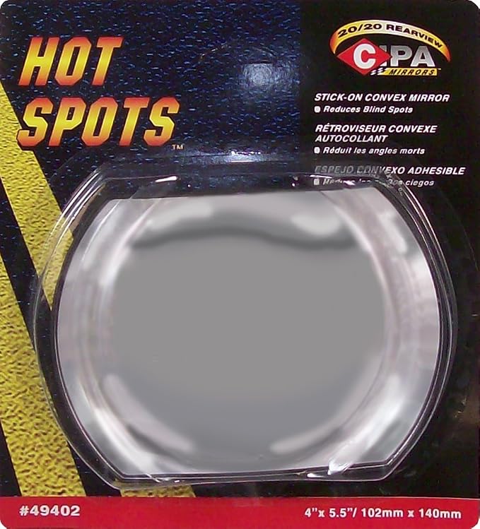 49402 Oblong 4” X 5.5” Stick-On Convex HotSpot Mirror