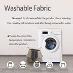 Foldable & Washable Fabric Heated Seat Cushion with Temperature Control & Timer - Whole Back Heating - for Office/Home Use