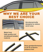 in-Channel Window Rain Guards Fit for 2019-2025 Toyota RAV4 Extra Durable Rain Guards Window Deflectors Visors Vent Visors Vent Shades Car Accessories - 4 pcs