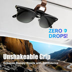 2 Pack Sunglasses Holder for Car, One-Handed-Operation Visor Sunglass Holder Clip, Easy Access Storage for Driving,Universal Fits (Textured Brown)