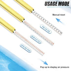 5PCS Gold Double Straight Type Tire Pressure Gauge, Dual Head Air Pressure Gauge, Pressure Range 10-150 Psi (Suitable for Trucks, etc.)