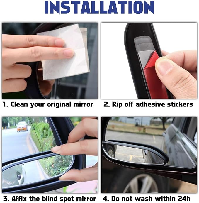 x Blind Spot Mirror, 5'' Framed Rhombus HD Glass Convex Adjustable Wide Angle Rear View Mirror,Universal For Car SUVs Truck Motorcycle (2pcs)