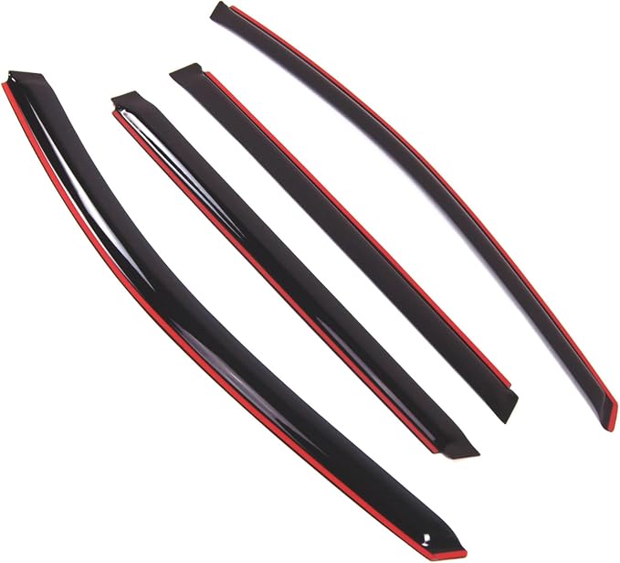 WD2-733i Dark Smoke 4 Pcs Set Window Visor (in-Channel) Deflector Rain Guard Compatible with 2013-2016 Nissan Pathfinder