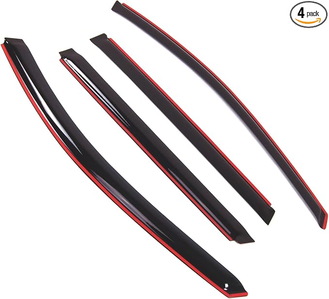 in-Channel Window Vent Visors Rain Guards Compatible with Nissan Pathfinder 2013-2016 | Side Window Wind Deflectors Rain Shields | Smoke Tinted, 4 Pcs Set, DGWV-733i