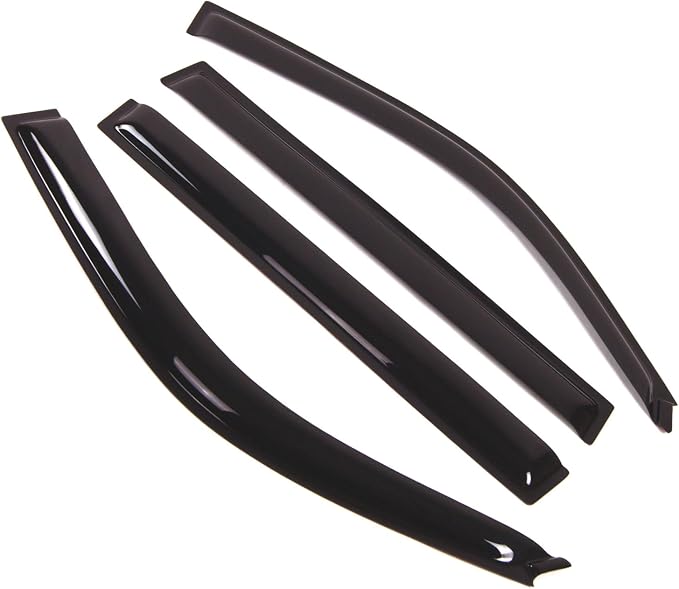 WD2-292 Dark Smoke 4 Pcs Set Window Visor (Outside Mount) Deflector Rain Guard Compatible with 1998-2007 Lexus LX470
