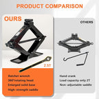 Scissor Car Lift Jack 2.5 Ton (5500Lbs) for Sedans, MPVs & SUVs, Compact Portable Cross Car Scissor Jack Kit 360 Degree Rotating Roadside Emergency Tool Tire Change with Ratchet Wrench Gloves (2.5T)