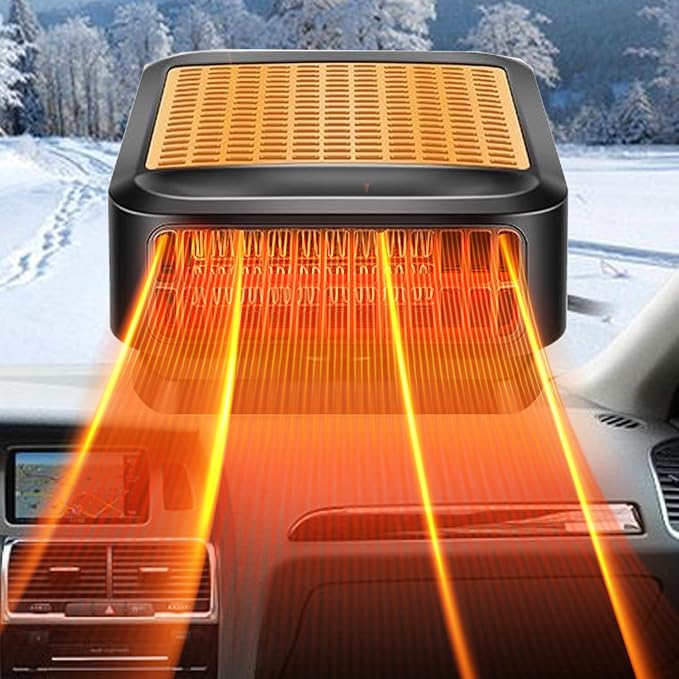 Car Heater for Vehicle,12V Portable Car Heater that Plugs into Cigarette Lighter,Defroster for Car Windshield,2 in 1 Heating & Cooling Fans,Defrost Defogger,Car Plug in Heaters for Car