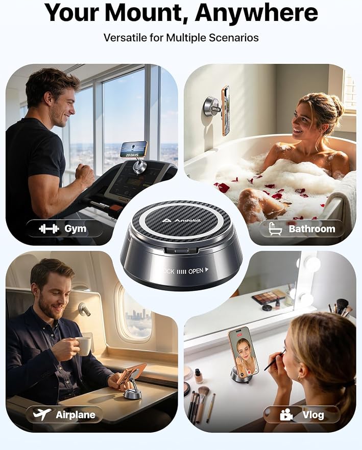 2026 Upgrade for Magsafe Car Mount [Strongest Suction & Magnet] Vacuum Magnetic Phone Holder for Car 360° Adjustable Car Cell Phone Holder Mount for iPhone 17 Pro Max 16/15/14/13/12
