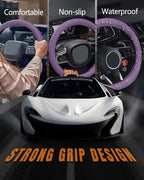 Car Steering Wheel Cover, Thin Anti-Skid Silicone Steering Wheel Cover for Men & Women, Universal Automotive Interior Accessories for Most Cars (Purple)