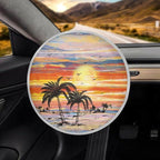 Universal Car Steering Wheel Sun Shade Cover, Heat-Resist Aluminum Foil Palm Tree Steering Wheel Cover for Most of Car SUV Truck Van