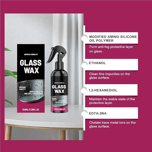Anti Fog for Car Windshield - 100ml Anti-Rain Waterproof Coating, Defogger Spray with Microfiber Cloth, Auto Glass Cleaner, Truck Window Mist Repellents, Vehicle Shield for Outdoor Night Driving