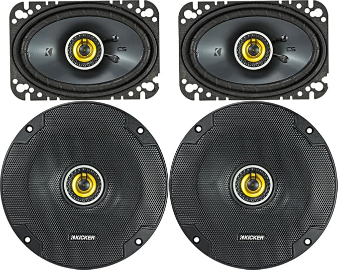 Speaker Package of 2 Items: CS Series Two 6.5" Coaxial Speakers 4-Ohm & Two 4"x6" Coaxial Speakers 4-Ohm - 1x 46CSC654, 1x 46CSC464