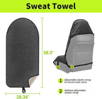 Grey Waterproof Towel Auto Car Seat Cover Protector Machine Washable - Fit Yoga Running Crossfit Athletes Beach Swimming Outdoor Sports