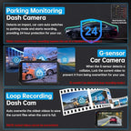 Dash Cam Front and Rear, Dash Camera for Cars WiFi/APP Control Dual Dashcam W/ 64GB Card, 2.5K Dash Cam Front+1080P Rear Car Camera W/Super Night Vision, Loop Recording, G-Sensor, Max Support 256GB