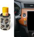 Upright Car Chapstick Holder, Bling Insulating Lip Balm Holder,Rhinestone Car Accessories for Women Interior,Suitable for Most Vehicles. (Leopard print)