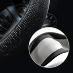 Steering Wheel Cover for Women 15 1/2 inches-16 inches Bling Bling Crystal Diamond Sparkling for F150 F250 F350 Ram 4Runner Tacoma Tundra Range Rover (Black with Black Diamond)