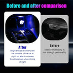 4 PCS USB LED Car Interior Atmosphere Lamp, Portable Mini LED Night Light, Plug-in USB Interface Trunk Ambient Lighting Kit, Universal Interior Car Accessories (Blue)