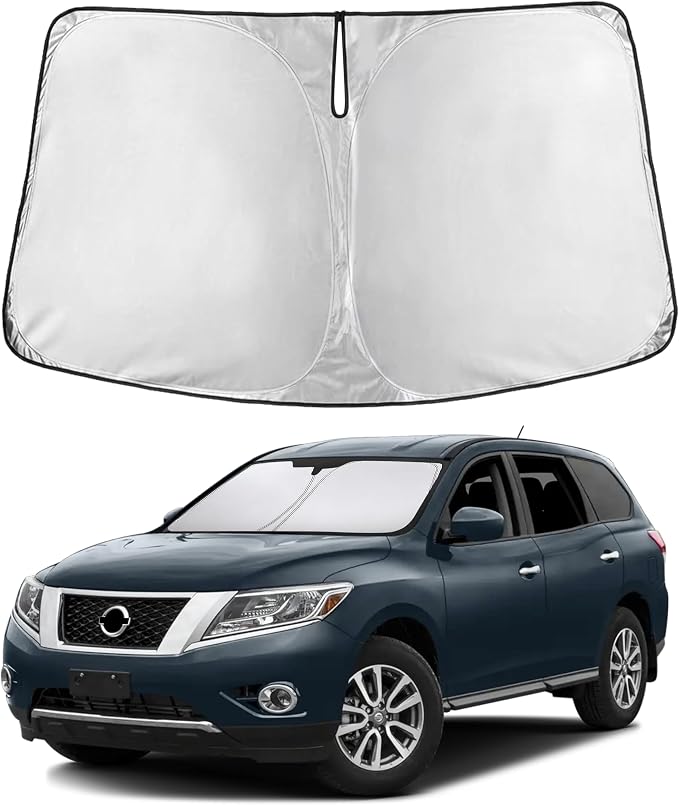 Windshield Sunshade Compatible for Nissan Pathfinder 2013-2018 2019 2020, Sun Visor for Front Windshield & Window Sun Shade Cover, UV Heat Blocker & Protector, Car Accessories