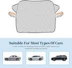 Car Windshield Snow Cover, Magnetic Windshield Snow Cover 4-Layer Protection for Snow, Ice, Frost, Sunlight, Car Windshield Cover with Side Mirror Protector Fit for Most Cars Sedan Compact SUV
