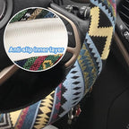 Boho Steering Wheel Cover for Women Men Baja Blanket Enthic Car Steering Wheel Cover Ethnic Car SUV Wheel Protector, Breathable, Anti-Slip, Odorless, Universal Fit 14.5-15 Inch