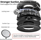 Strong Suction Cup Magnetic Car Phone Holder for iPhone & Android Phones, Shock-Resistant Phone Mount for Dashboard Windshield, 360° Rotation, Heavy-Duty, Foldable, Hands-Free, Ideal for Navigation