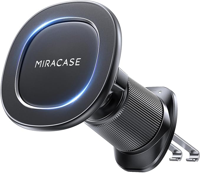 Car Phone Holder for Magsafe [Super Strong Magnets] Magnetic Phone Holders for Your Car, 360°Adjustable Air Vent Hands Free Cell Phone Mount Cradle (Matte Black, Regular)