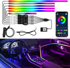 Dreamcolor Interior Car Lights, Car Accessories 6 in 1 Car LED Strip Lights with APP Control and 213 Modes, 175 inches 593 LEDs Acrylic Fiber Optic Lights, RGB Neon Light Kits